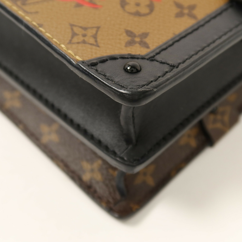 LOUIS VUITTON Monogram Reverse Trunk Clutch金扣鏈帶肩背袋-9