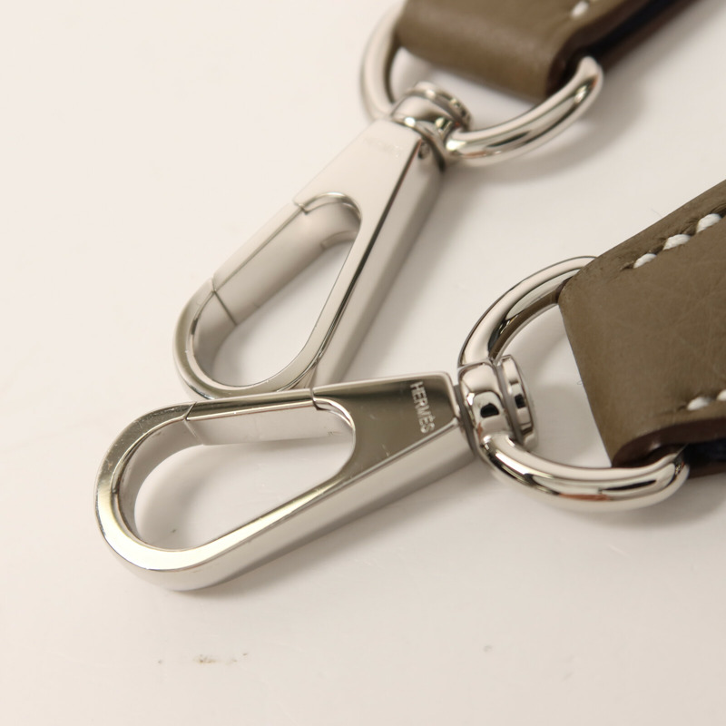 HERMES Clemence皮革Evelyne TPM銀扣肩背袋Etoupe-9