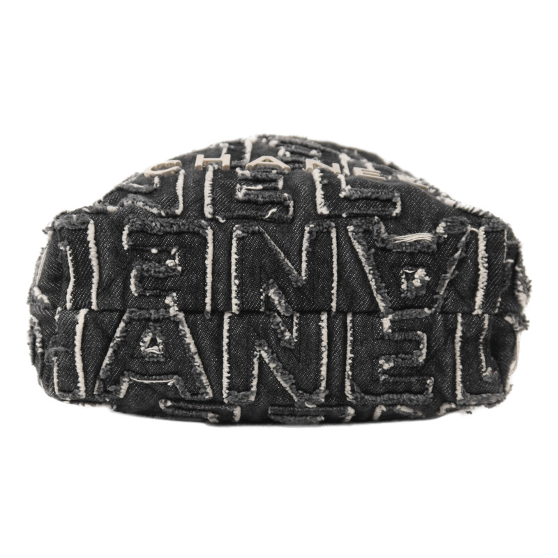 CHANEL 牛仔布Chanel 22 Small銀扣鏈帶肩背袋-3