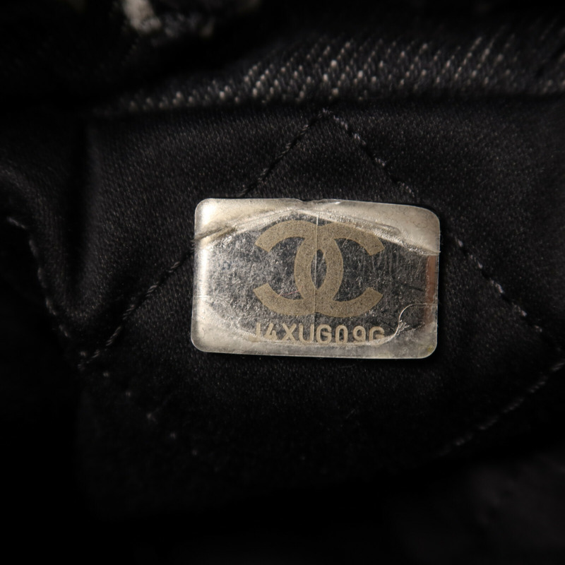 CHANEL 牛仔布Chanel 22 Small銀扣鏈帶肩背袋-6