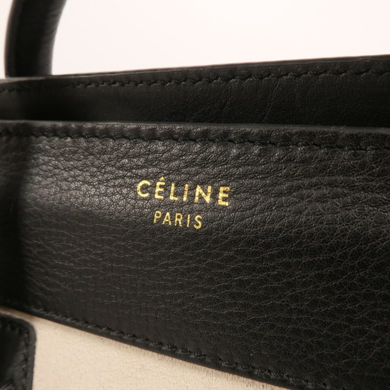 CELINE 牛皮/麂皮皮革Medium Luggage金扣手挽袋-5