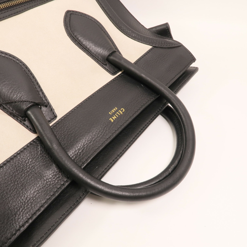 CELINE 牛皮/麂皮皮革Medium Luggage金扣手挽袋-7
