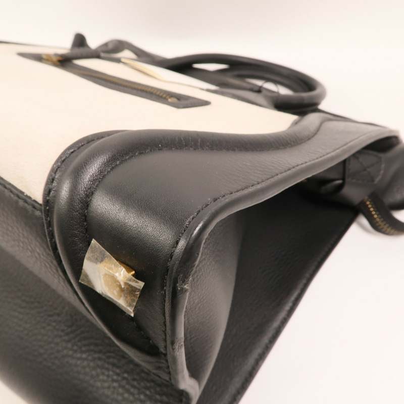 CELINE 牛皮/麂皮皮革Medium Luggage金扣手挽袋-8