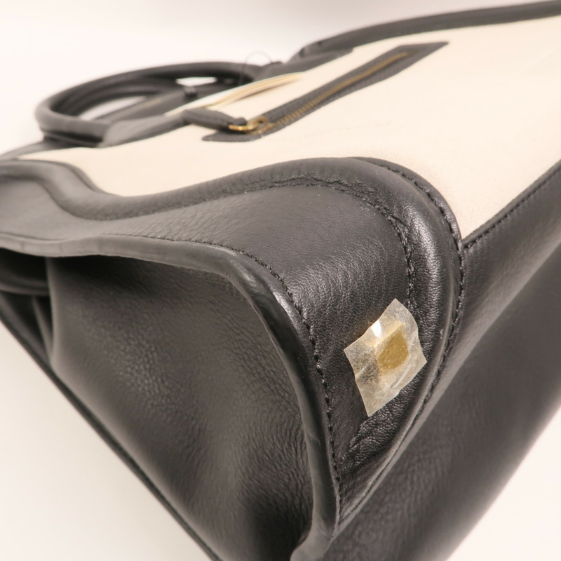 CELINE 牛皮/麂皮皮革Medium Luggage金扣手挽袋-9