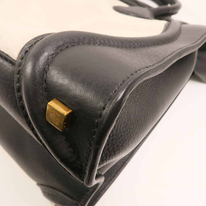 CELINE 牛皮/麂皮皮革Medium Luggage金扣手挽袋-10