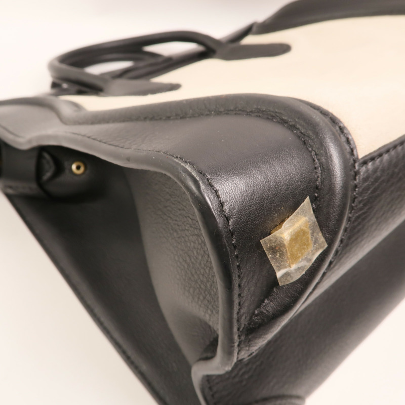 CELINE 牛皮/麂皮皮革Medium Luggage金扣手挽袋-11