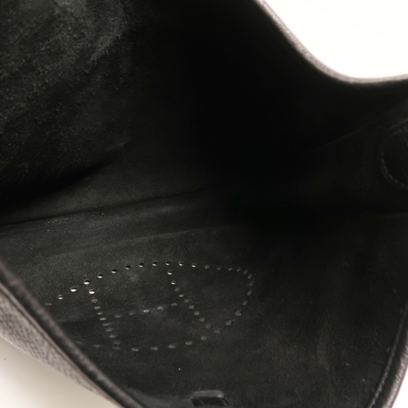 HERMES Clemence皮革Evelyne PM金扣肩背袋Noir-4