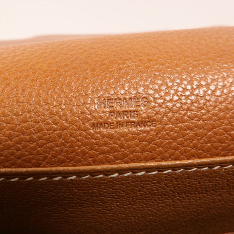 HERMES Barenia皮革Mini Roulis金扣肩背袋Gold-5