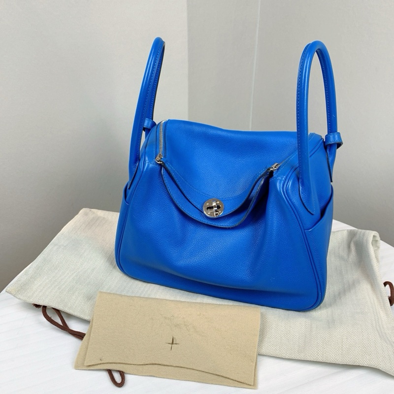 愛馬仕/Hermes Lindy 藍色  萬用配搭 尺寸：26*13*18-1