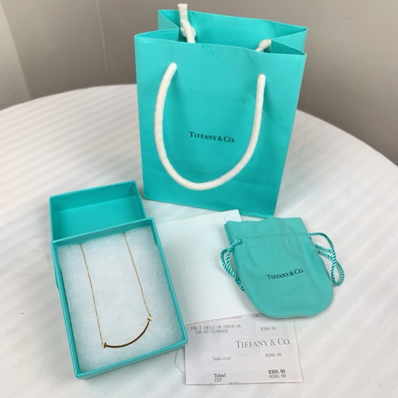 Tiffany & Co 金色頸鏈 微笑頸鏈 容易配搭 日常可用-0