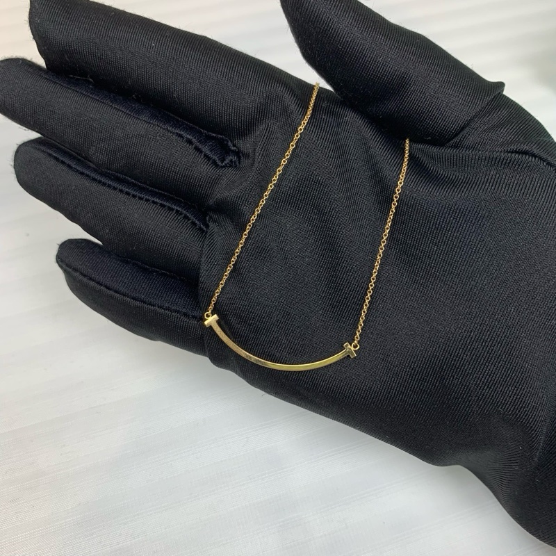 Tiffany & Co 金色頸鏈 微笑頸鏈 容易配搭 日常可用-2