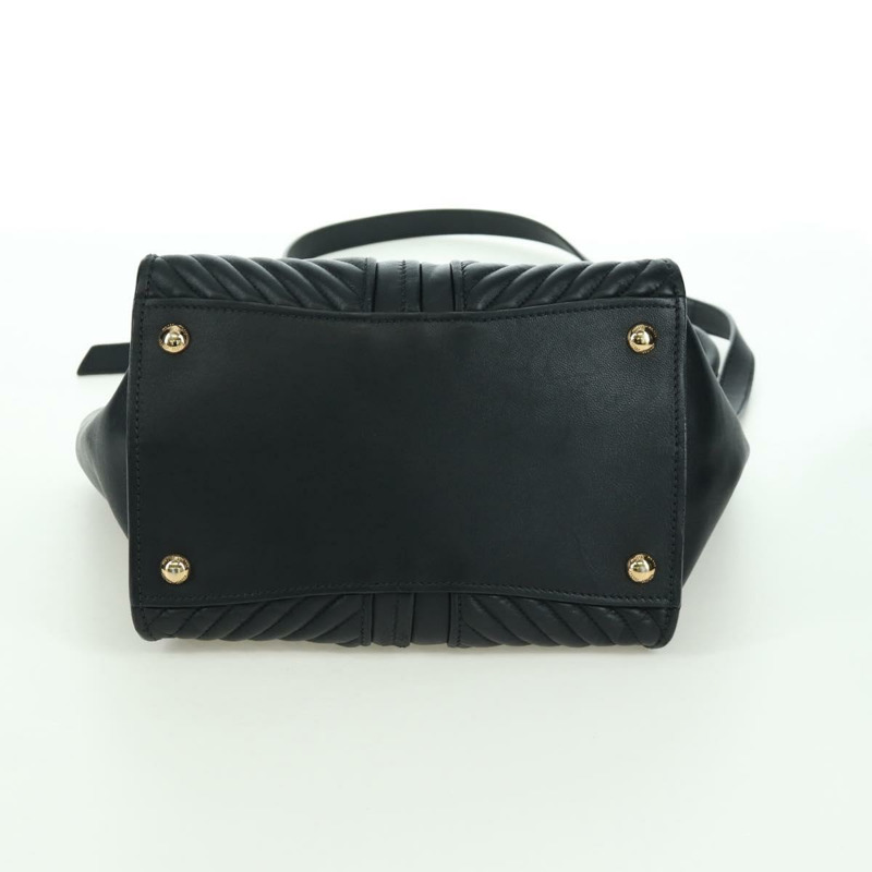 【日本直送】Miu Miu 皮革雙肩包 黑色金色 正品 am10909V-4