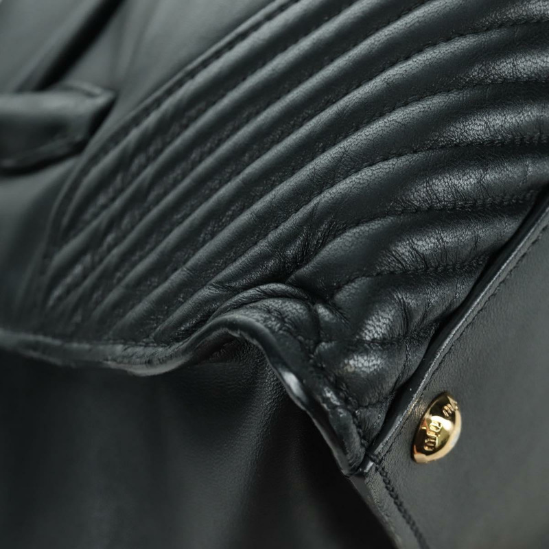 【日本直送】Miu Miu 皮革雙肩包 黑色金色 正品 am10909V-17