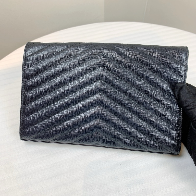 聖羅蘭/Saint laurent 黑牛皮魚子醬金扣信款袋 金色鏈條 實用性很高 型格路線 牛皮革-1