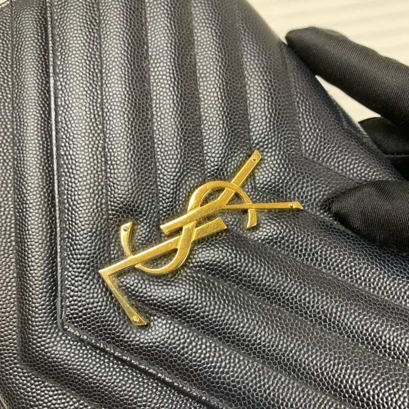 聖羅蘭/Saint laurent 黑牛皮魚子醬金扣信款袋 金色鏈條 實用性很高 型格路線 牛皮革-4