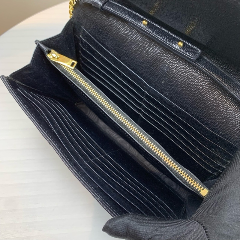 聖羅蘭/Saint laurent 黑牛皮魚子醬金扣信款袋 金色鏈條 實用性很高 型格路線 牛皮革-7