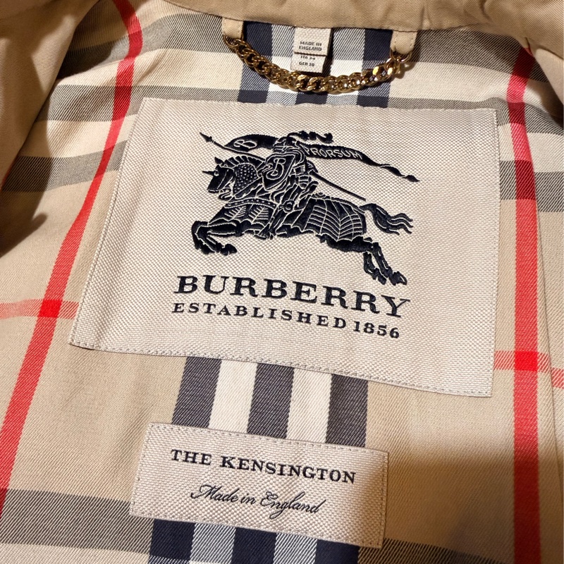Burberry 經典款蜜色 Kensington長風衣UK 2-1