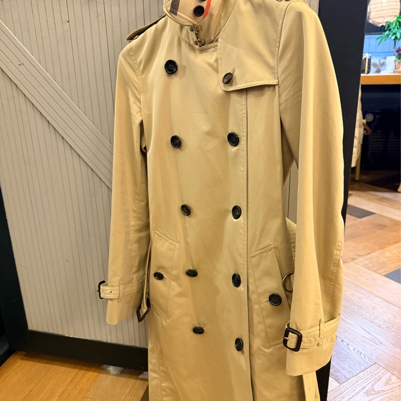 Burberry 經典款蜜色 Kensington長風衣UK 2-11