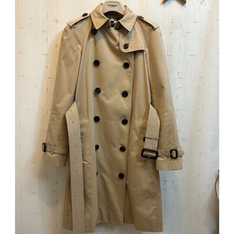Burberry 經典款蜜色 Kensington長風衣UK 2-15