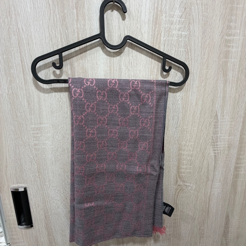 Gucci 羊毛雙面緹花GG logo圍巾-0