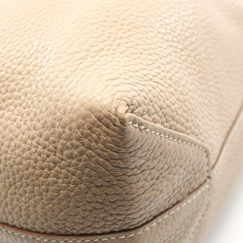 愛馬仕 Double Sens 45 手提包，Taurillon Clemence 皮革，女士灰色/米色-9