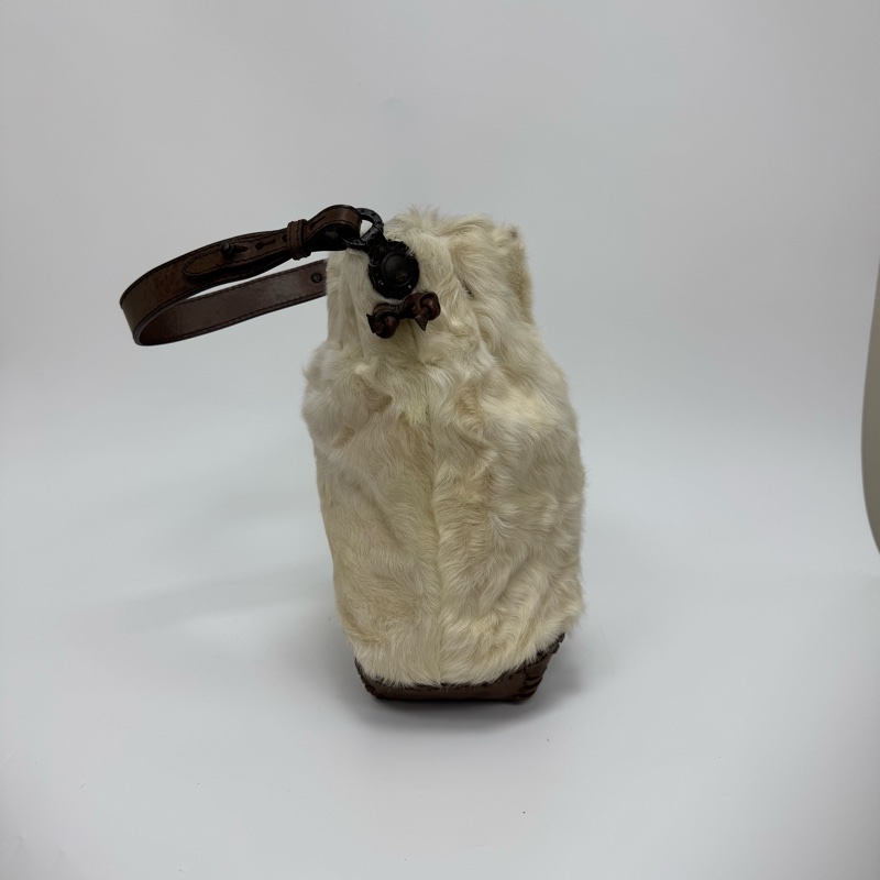 VALENTINO白色毛絨單肩包-5