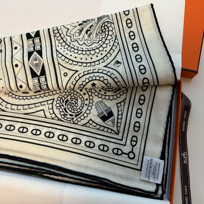 💖Hermes 140 cashmere 絲巾 披肩 圍巾💖 心之馬 全新-2