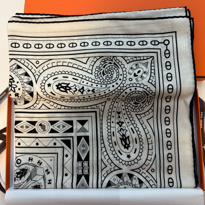 💖Hermes 140 cashmere 絲巾 披肩 圍巾💖 心之馬 全新-6