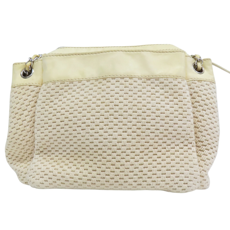 米黃色 帆布 LAX Accordion 肩背包【CHANEL 香奈兒】-1