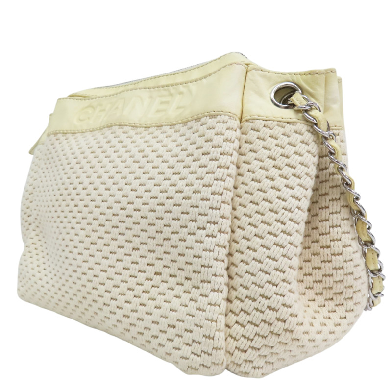 米黃色 帆布 LAX Accordion 肩背包【CHANEL 香奈兒】-2