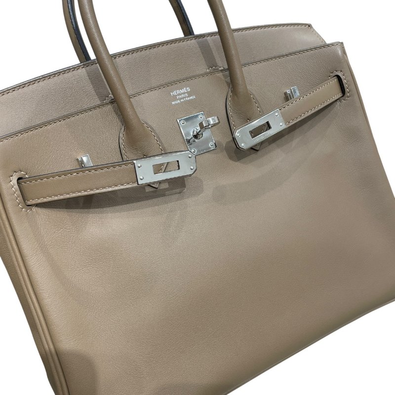 HERMES 愛馬仕 BIRKIN 25 柏金包 SWIFT 皮革 奶茶色系 銀釦-9