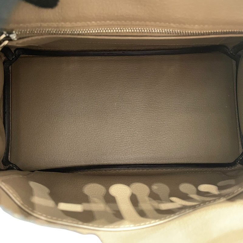 HERMES 愛馬仕 BIRKIN 25 柏金包 SWIFT 皮革 奶茶色系 銀釦-10