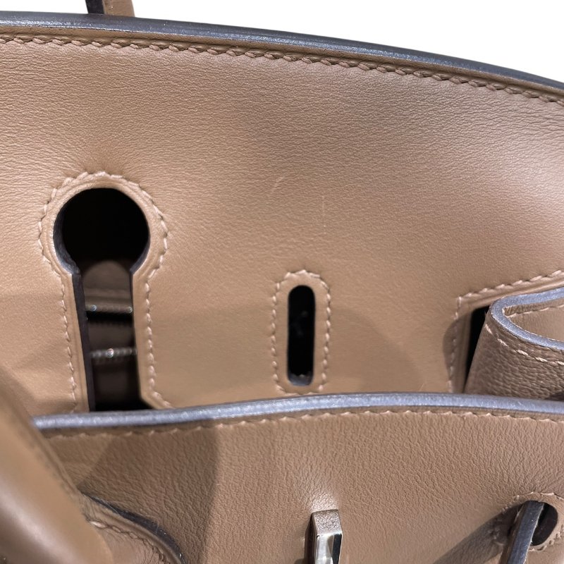 HERMES 愛馬仕 BIRKIN 25 柏金包 SWIFT 皮革 奶茶色系 銀釦-11