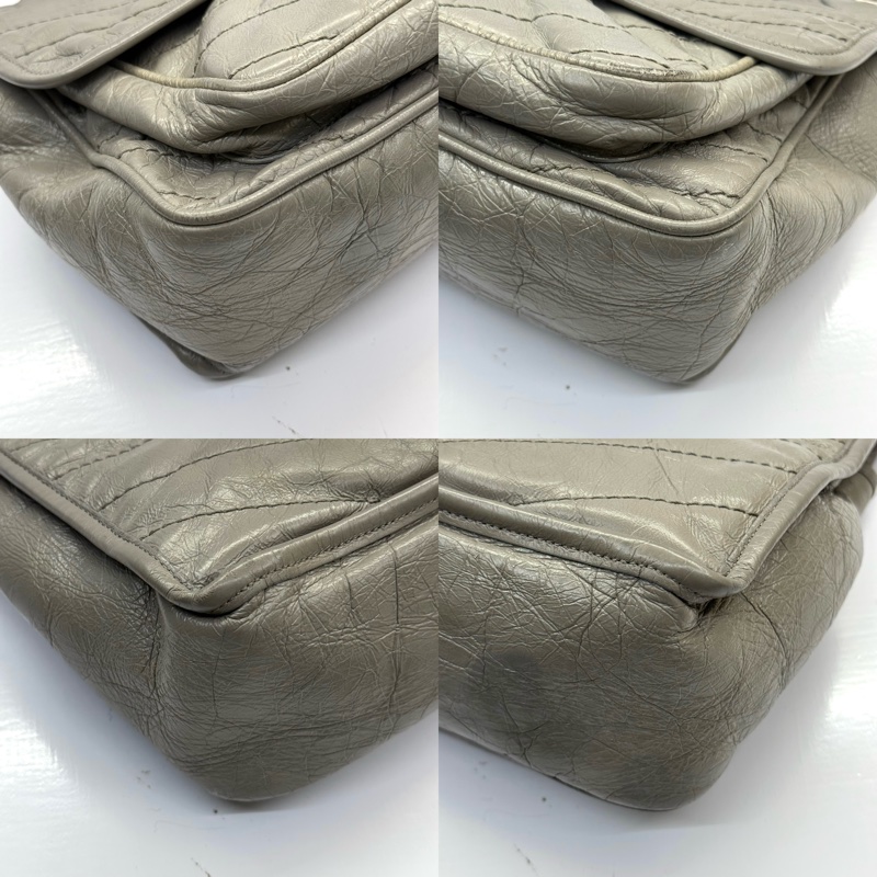 YSL 聖羅蘭 灰色牛皮肩背斜背包 NIKI 498894-3