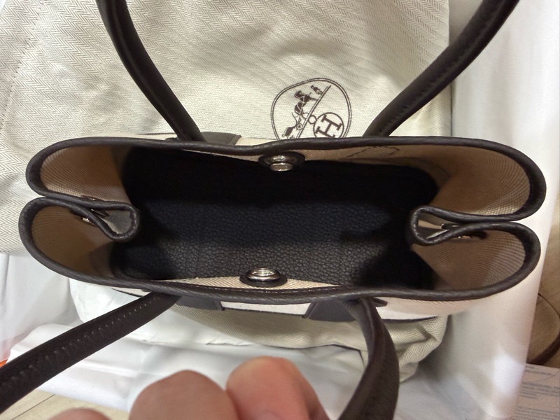 💖Hermes mini garden party💖 帆布 烏木色 K刻 2026購證-5
