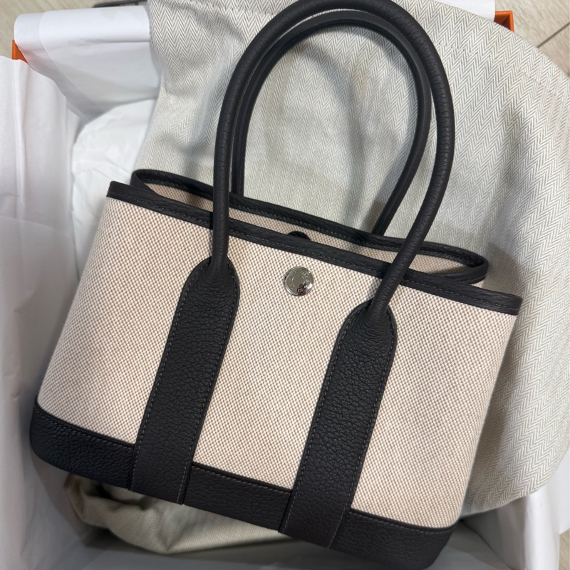 💖Hermes mini garden party💖 帆布 烏木色 K刻 2026購證-7