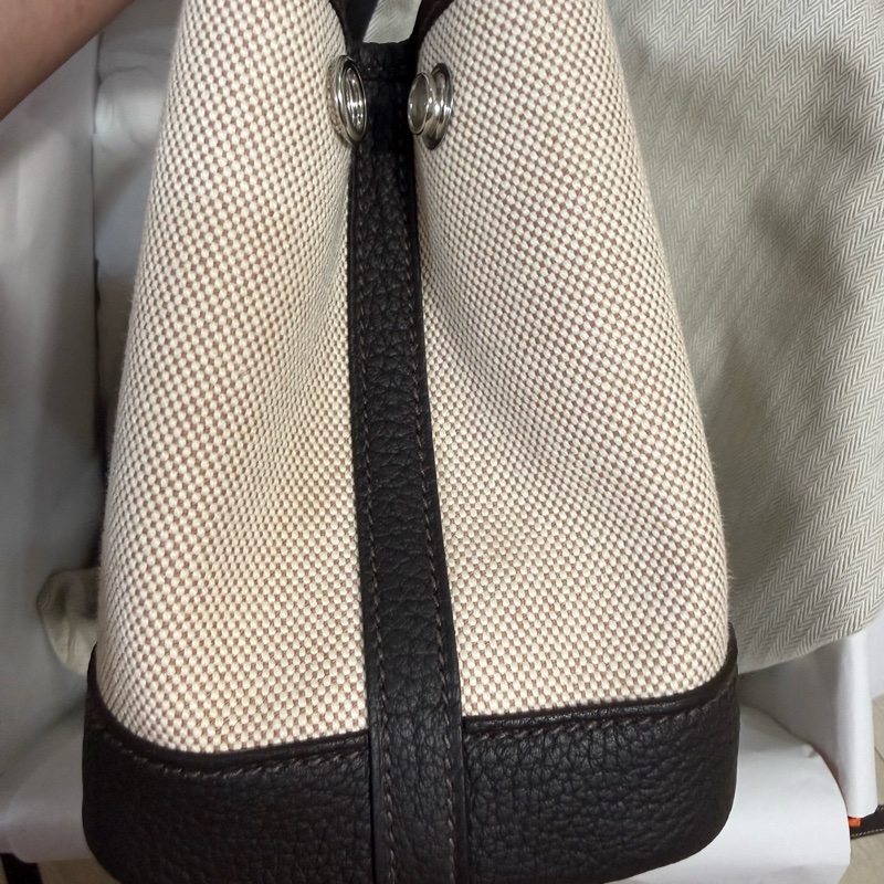 💖Hermes mini garden party💖 帆布 烏木色 K刻 2026購證-8