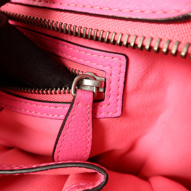 CELINE 牛皮皮革Mini Luggage銀扣手挽袋-8