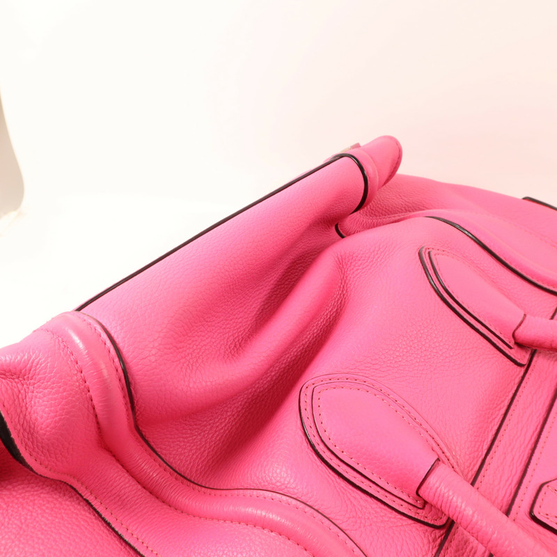 CELINE 牛皮皮革Mini Luggage銀扣手挽袋-13