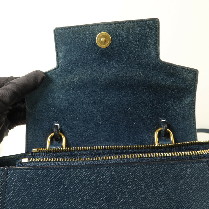 CELINE 牛皮皮革Mini Belt Bag金扣手挽肩背兩用袋-13