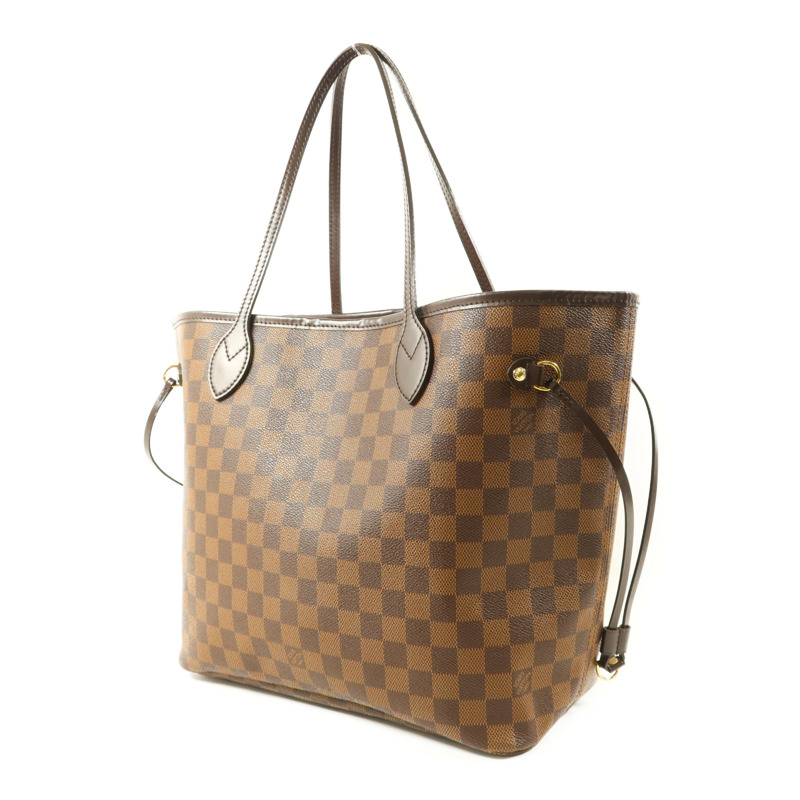 LOUIS VUITTON Damier Neverfull MM金扣手挽袋-2