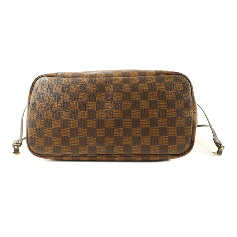 LOUIS VUITTON Damier Neverfull MM金扣手挽袋-3