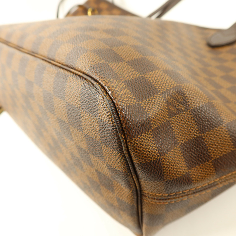 LOUIS VUITTON Damier Neverfull MM金扣手挽袋-12