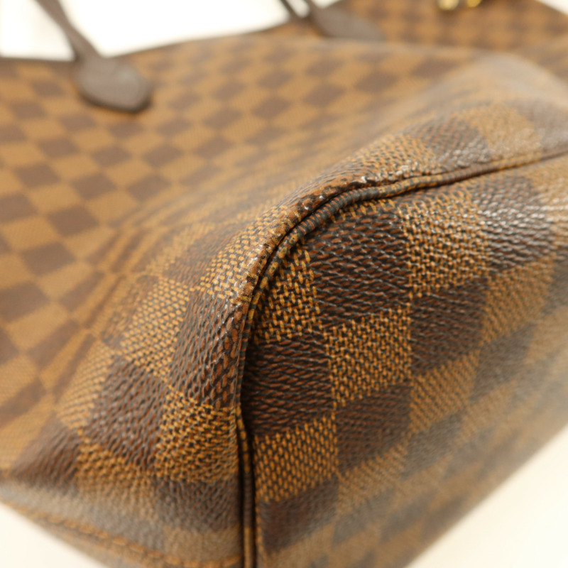 LOUIS VUITTON Damier Neverfull MM金扣手挽袋-13