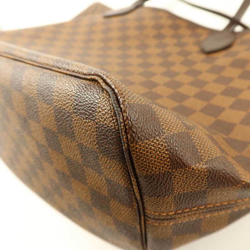 LOUIS VUITTON Damier Neverfull MM金扣手挽袋-14