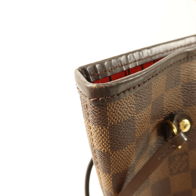LOUIS VUITTON Damier Neverfull MM金扣手挽袋-16