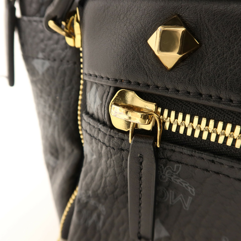 MCM 牛皮皮革Backpack金扣背包-11