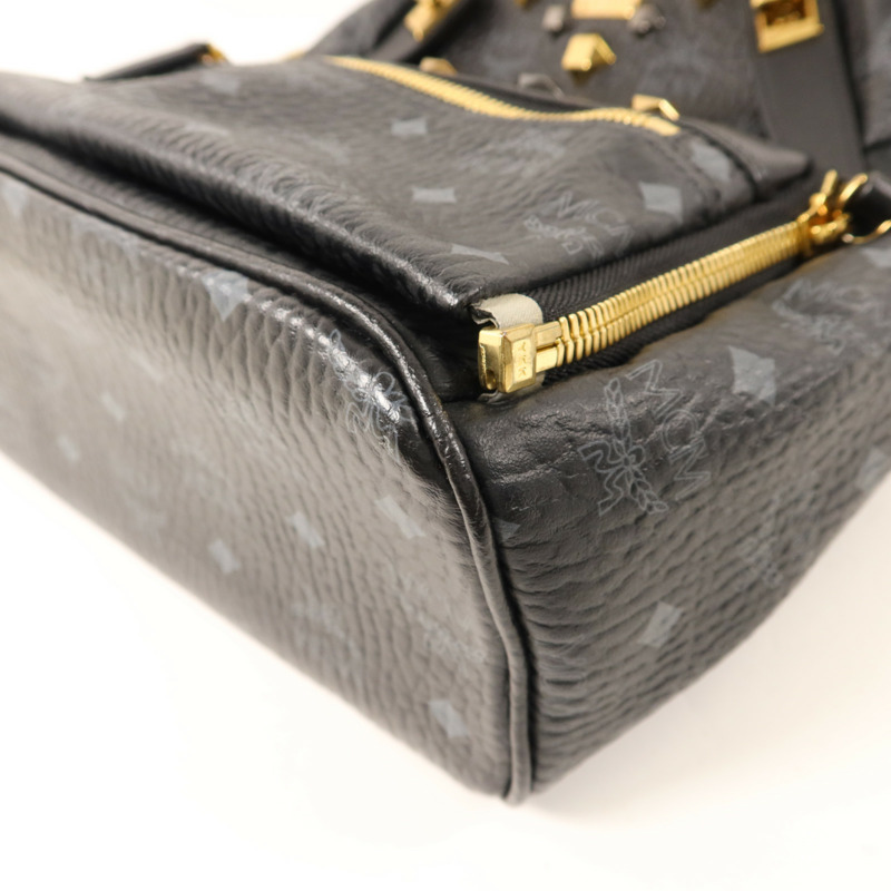 MCM 牛皮皮革Backpack金扣背包-12