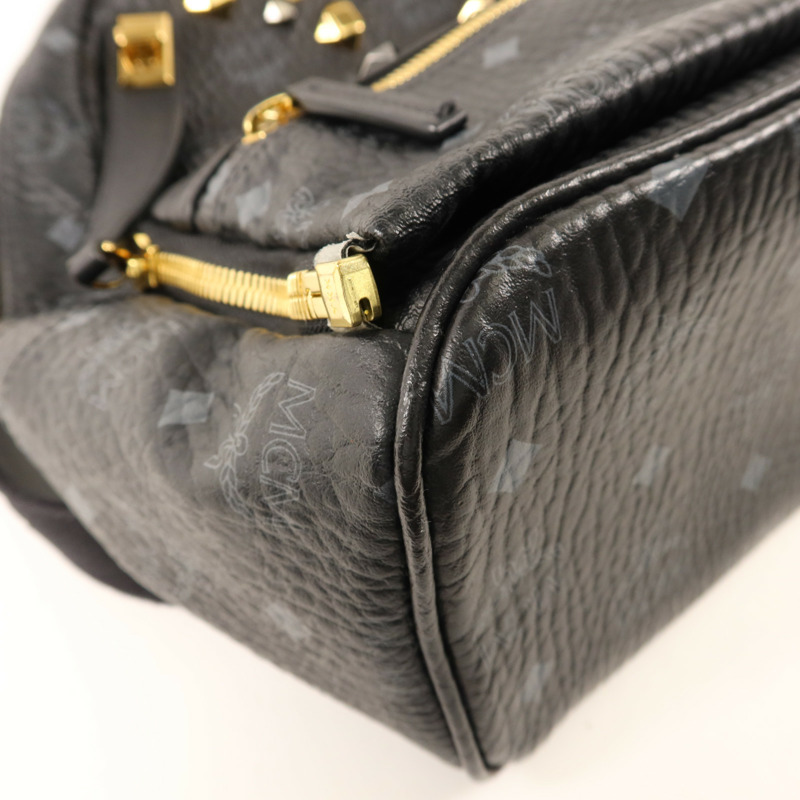 MCM 牛皮皮革Backpack金扣背包-13