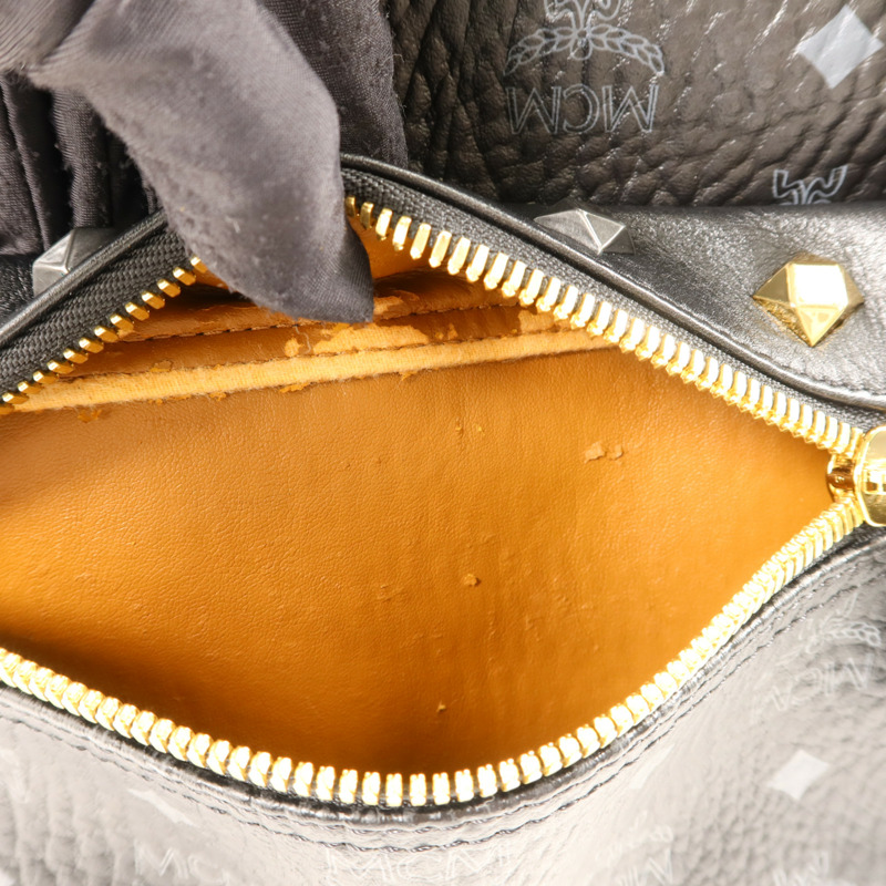 MCM 牛皮皮革Backpack金扣背包-22